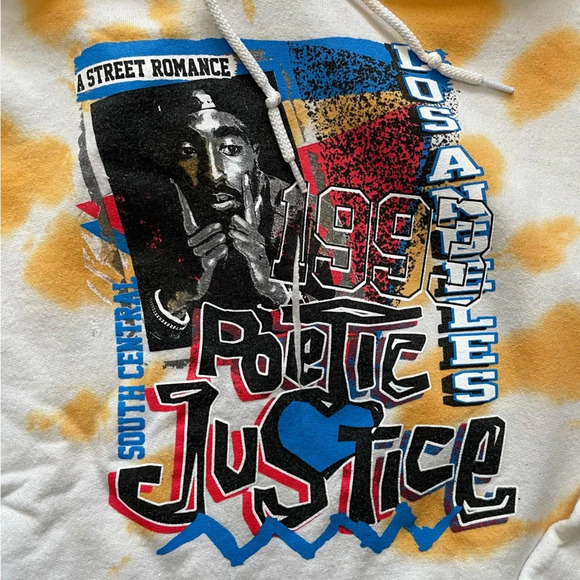 Poetic Justice - Tupac Women’s 2X Cropped Hooded Sweatshirt - Picture 2 of 6